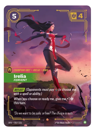 Irelia, Fervent SPF-57 Riftbound TCG