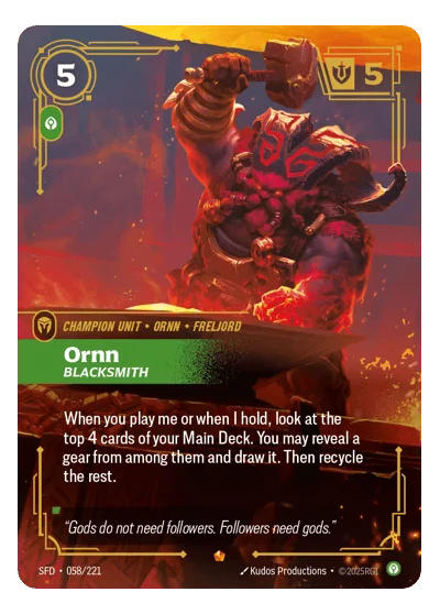 Ornn, Blacksmith SPF-58 Epic Spiritforged Riftbound TCG Card