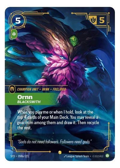 Ornn, Blacksmith SPF-58a Riftbound TCG
