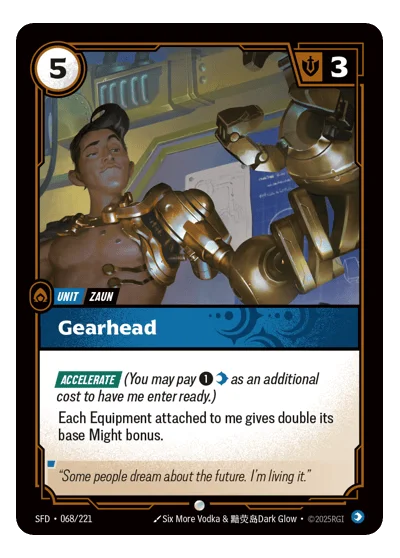 Gearhead SPF-68 Common Spiritforged Riftbound TCG Card