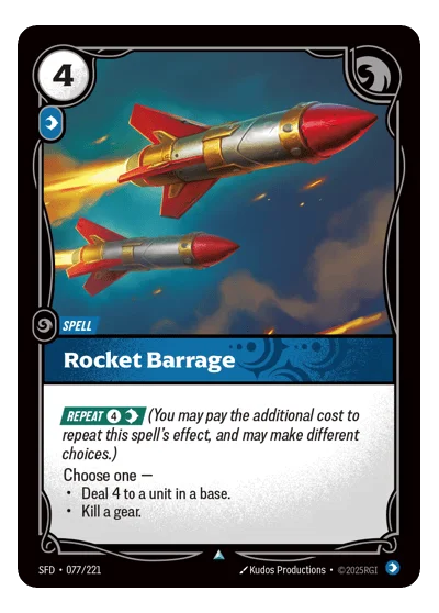 Rocket Barrage SPF-77 Uncommon Spiritforged Riftbound TCG Card