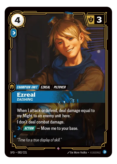 Ezreal, Dashing SPF-82 Riftbound TCG