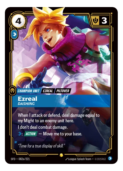 Ezreal, Dashing SPF-82a Riftbound TCG