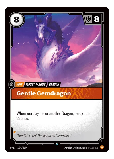 Gentle Gemdragon UNL-104 Riftbound TCG