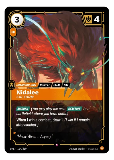 Nidalee, Cat Form UNL-114 Riftbound TCG