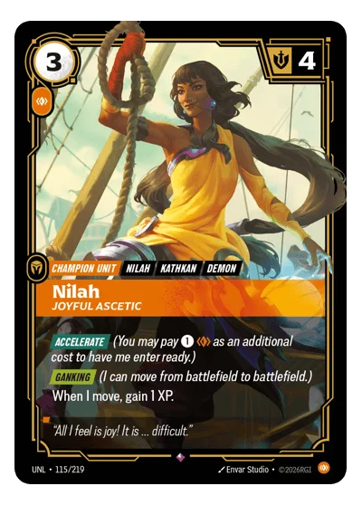 Nilah, Joyful Ascetic UNL-115 Rare Unleashed Riftbound TCG Card