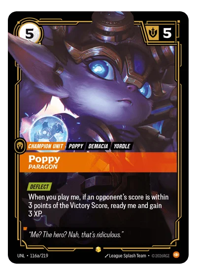 Poppy, Paragon UNL-116a Riftbound Chase Card