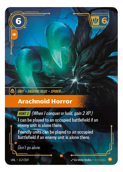 Arachnoid Horror UNL-117 Riftbound Chase Card