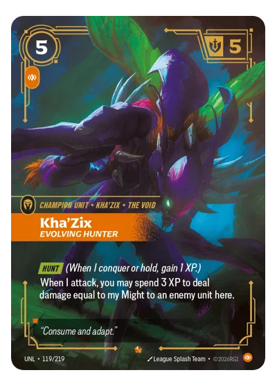 Kha'zix, Evolving Hunter UNL-119 Riftbound TCG