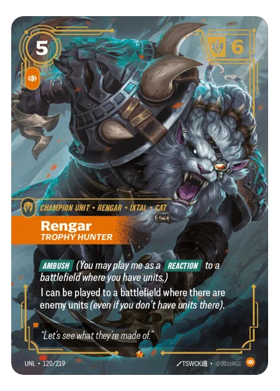 Rengar, Trophy Hunter UNL-120 Riftbound TCG