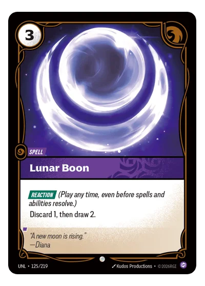 Lunar Boon UNL-125 Riftbound TCG