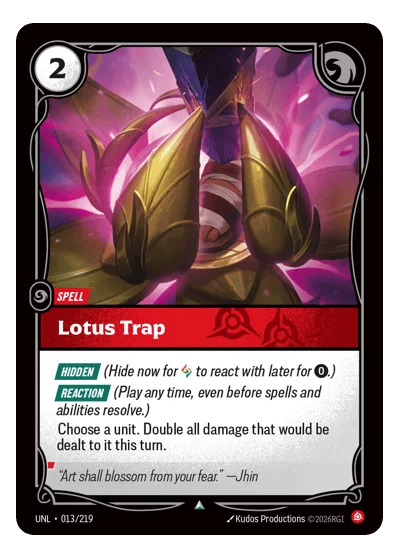 Lotus Trap UNL-13 Uncommon Unleashed Riftbound TCG Card