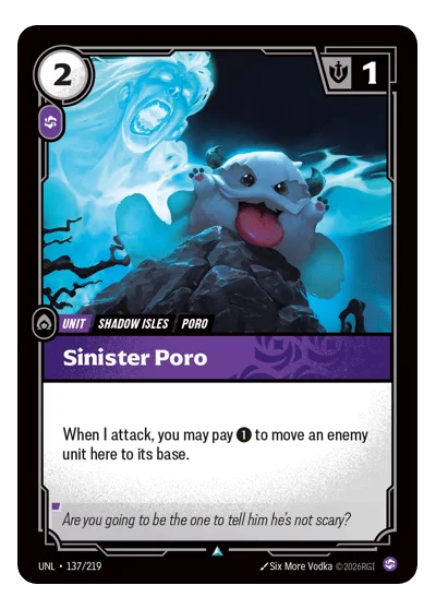 Sinister Poro UNL-137 Riftbound TCG