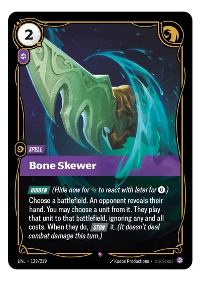Bone Skewer UNL-139 Riftbound TCG