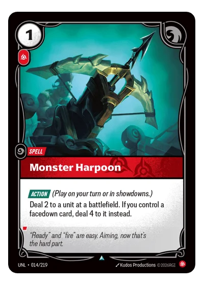 Monster Harpoon UNL-14 Riftbound TCG