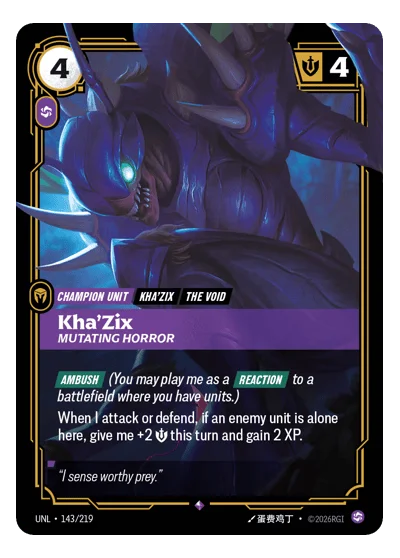 Kha'zix, Mutating Horror UNL-143 Riftbound TCG