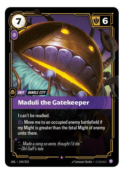 Maduli The Gatekeeper UNL-144 Riftbound TCG