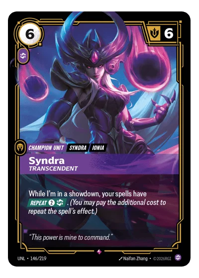 Syndra, Transcendent UNL-146 Riftbound TCG