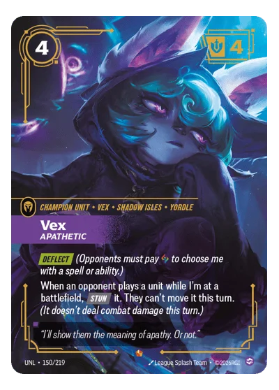 Vex, Apathetic UNL-150 Epic Unleashed Riftbound TCG Card