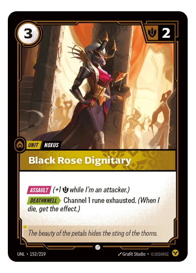 Black Rose Dignitary UNL-152 Riftbound TCG