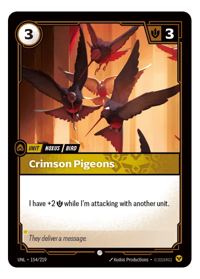 Crimson Pigeons UNL-154 Common Unleashed Riftbound TCG Card