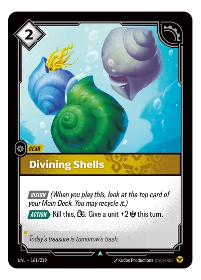 Divining Shells UNL-161 Uncommon Unleashed Riftbound TCG Card