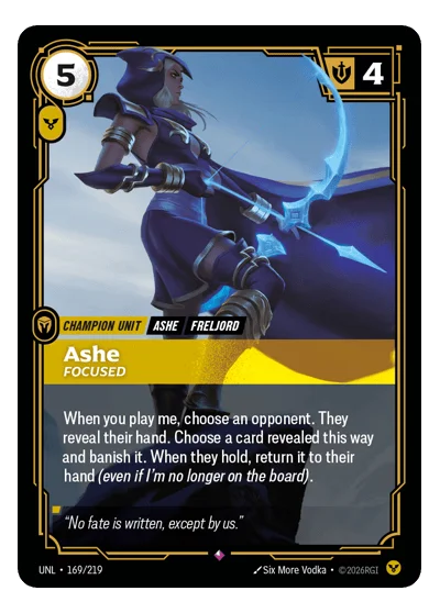Ashe, Focused UNL-169 Rare Unleashed Riftbound TCG Card