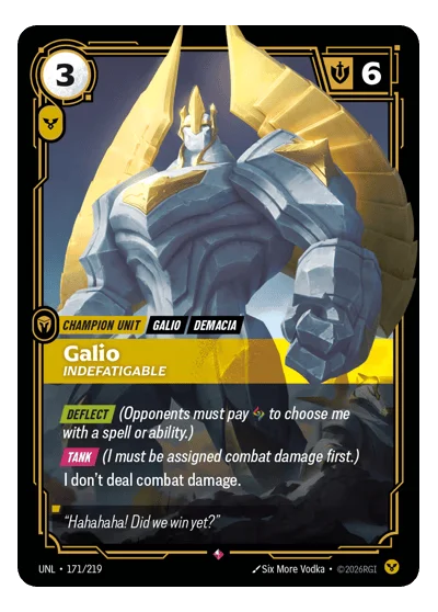 Galio, Indefatigable UNL-171 Riftbound TCG