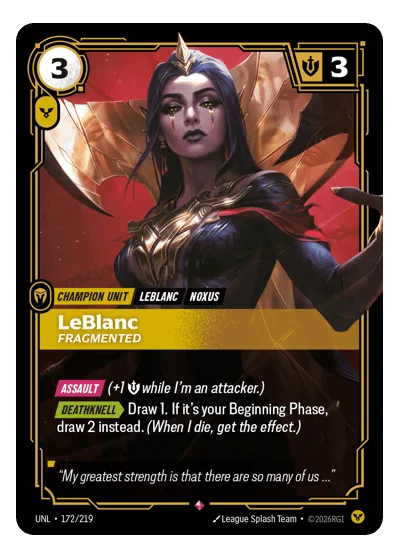 Leblanc, Fragmented UNL-172 Riftbound TCG