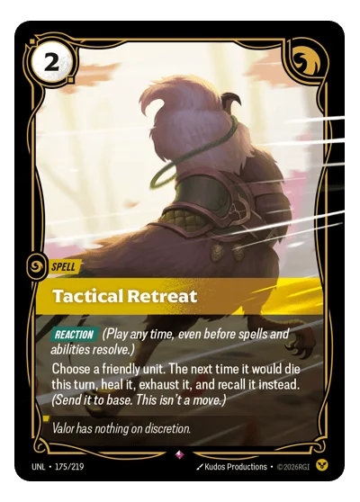 Tactical Retreat UNL-175 Rare Unleashed Riftbound TCG Card