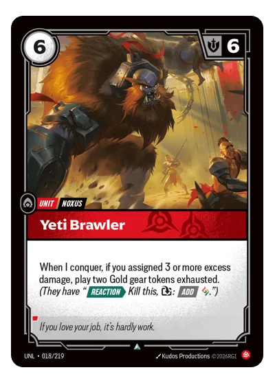 Yeti Brawler UNL-18 Riftbound TCG