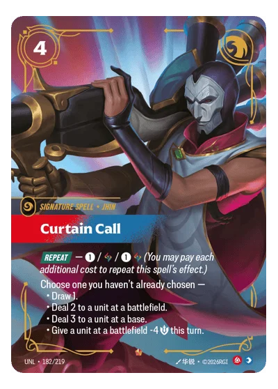 Curtain Call UNL-182 Riftbound TCG
