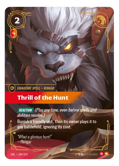 Thrill Of The Hunt UNL-184 Riftbound TCG
