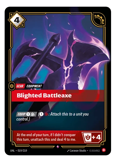 Blighted Battleaxe UNL-19 Rare Unleashed Riftbound TCG Card