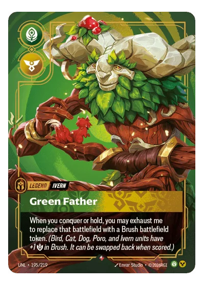 Green Father UNL-195 Rare Unleashed Riftbound TCG Card