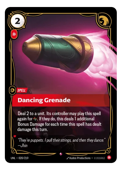 Dancing Grenade UNL-20 Riftbound TCG