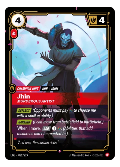 Jhin, Murderous Artist UNL-22 Riftbound TCG