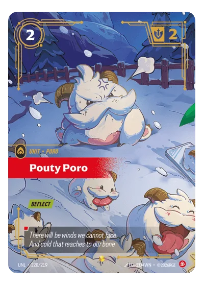 Pouty Poro UNL-220 Riftbound Chase Card