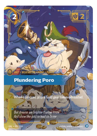 Plundering Poro UNL-222 Riftbound Chase Card