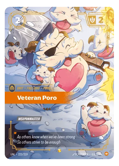 Veteran Poro UNL-223 Riftbound Chase Card