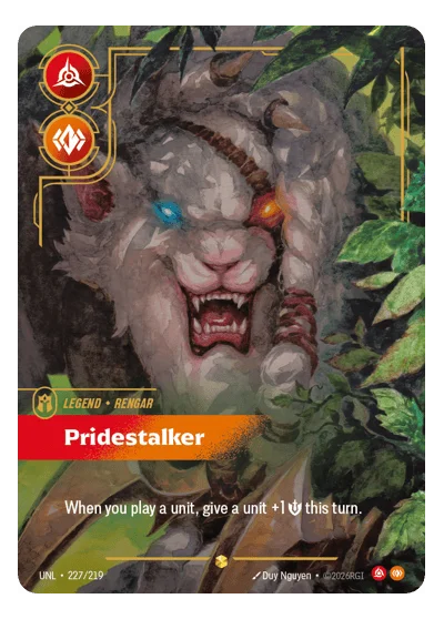 Pridestalker UNL-227 Overnumbered Unleashed Riftbound TCG Card