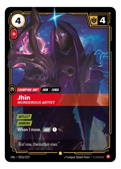 Jhin, Murderous Artist UNL-22a Riftbound TCG