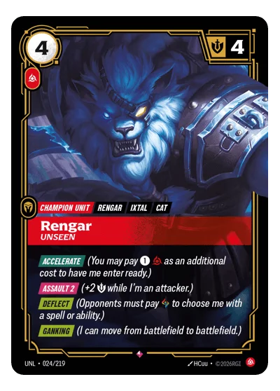 Rengar, Unseen UNL-24 Riftbound TCG