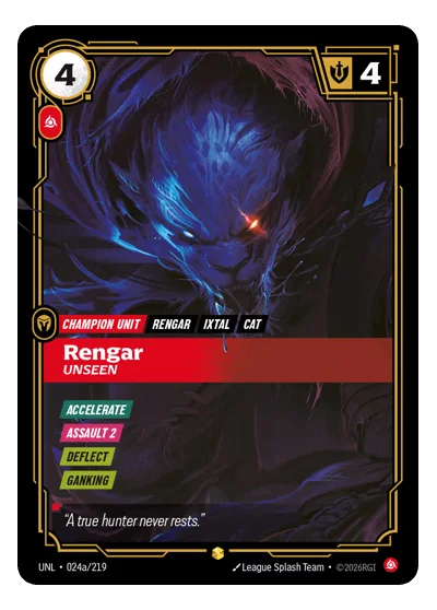 Rengar, Unseen UNL-24a Riftbound TCG