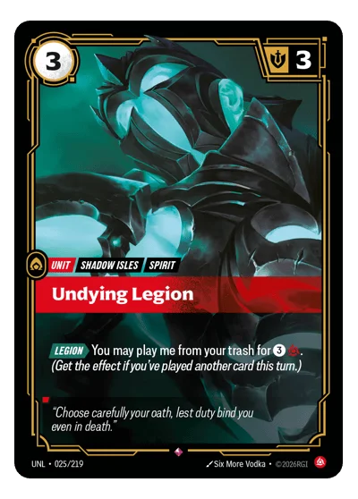 Undying Legion UNL-25 Rare Unleashed Riftbound TCG Card