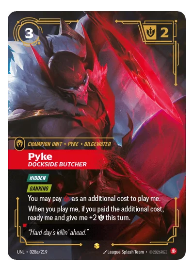 Pyke, Dockside Butcher UNL-28a Riftbound Chase Card