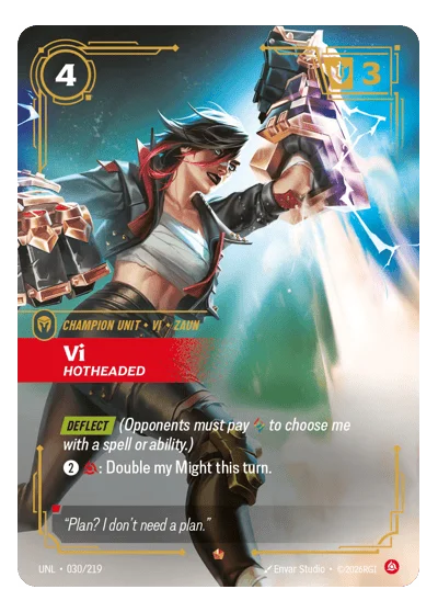 Vi, Hotheaded UNL-30 Epic Unleashed Riftbound TCG Card
