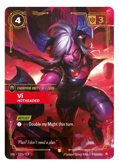Vi, Hotheaded UNL-30a Riftbound TCG