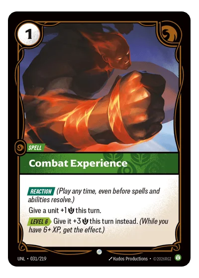 Combat Experience UNL-31 Common Unleashed Riftbound TCG Card