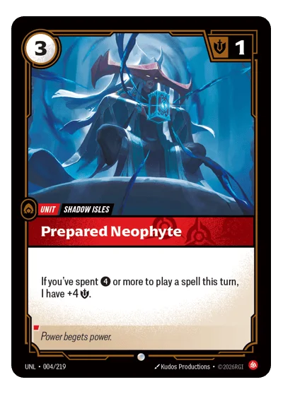 Prepared Neophyte UNL-4 Riftbound TCG